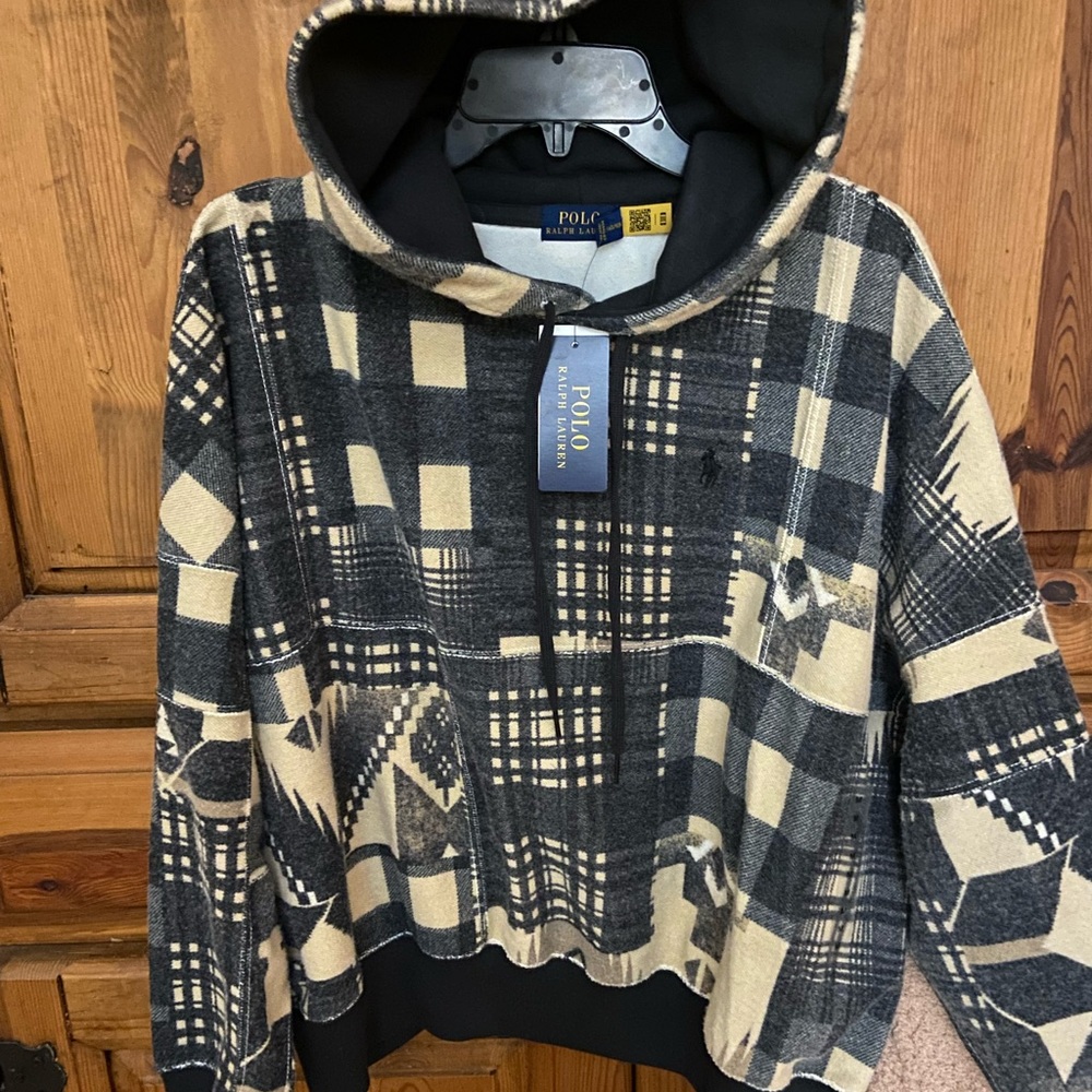 POLO RALPH LAUREN Women’s Southwestern Geometric Patchwork Aztec Hoodie NWT - M